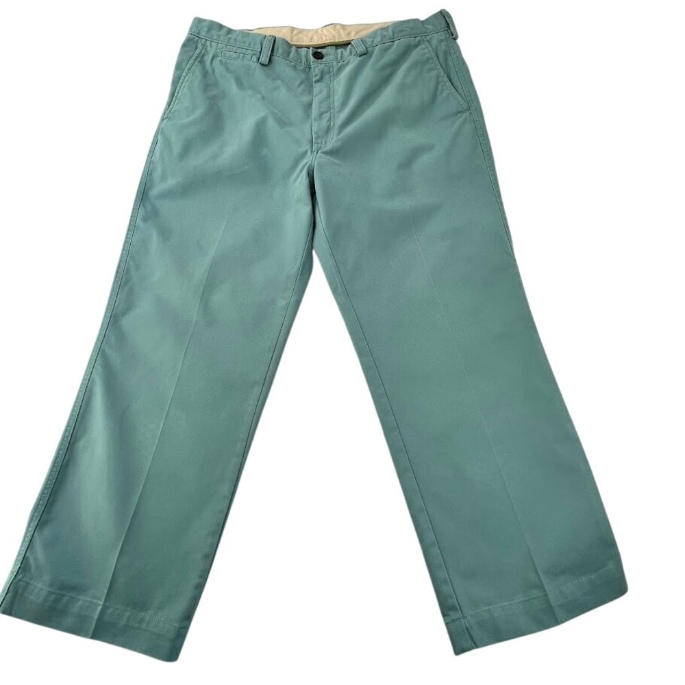 Haggar Life Khaki Pants Men 38x27.5 Teal Excellent Relaxed Straight Chinos